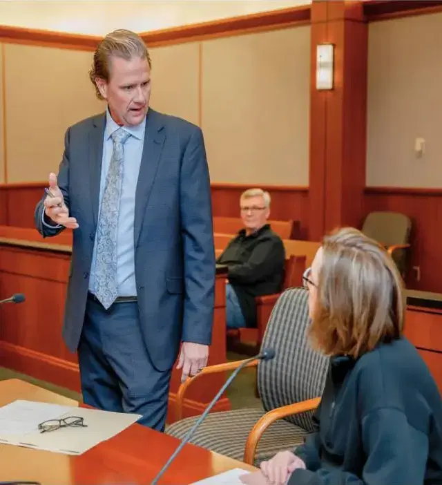 Andrew Davis in a courtroom